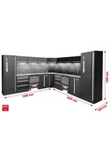 KS TOOLS Werkplaatskastsysteem, L-vorm, 3400 x 3400 mm - 866.6285