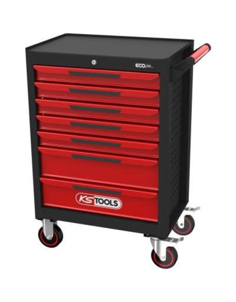 KS TOOLS ECOline ZWART/ROOD gereedschapswagen met 7 laden - 897.0007