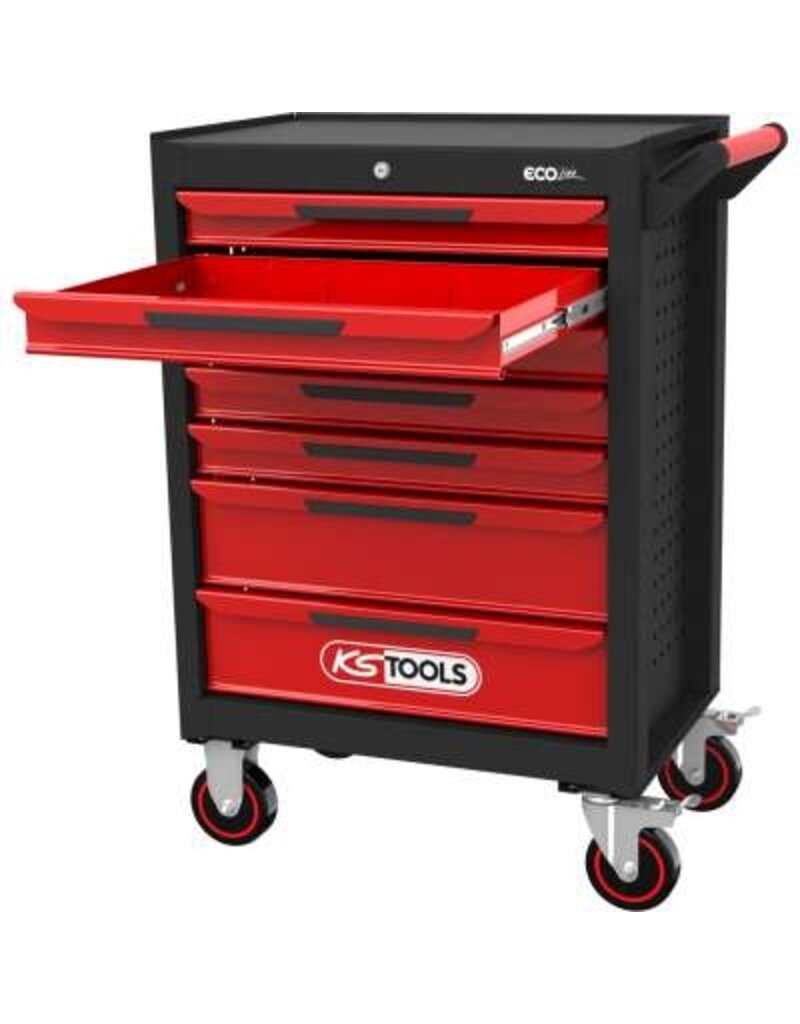 KS TOOLS ECOline ZWART/ROOD gereedschapswagen met 7 laden - 897.0007