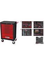 KS TOOLS ECOline ZWART/ROOD gereedschapswagen met 7 laden en 515-dlg Premium gereedschap - 897.7515
