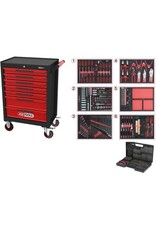 KS TOOLS ECOline ZWART/ROOD gereedschapswagen met 7 laden en 598-dlg Premium gereedschap - 897.7598