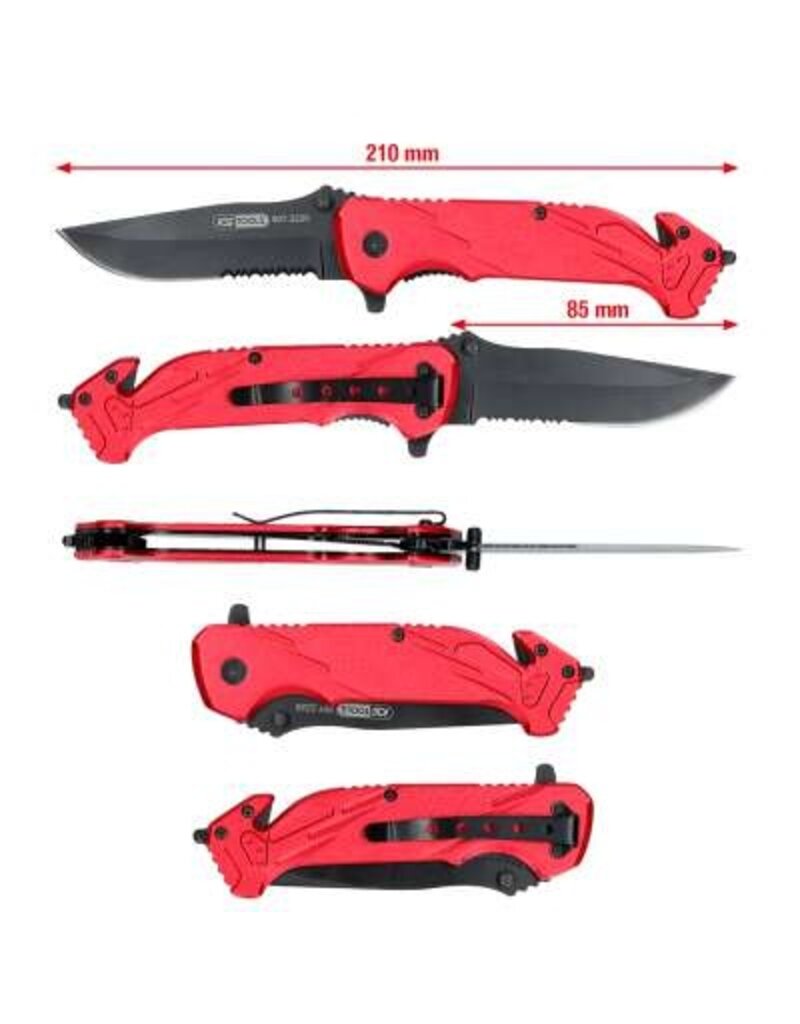 KS TOOLS Klapmes met slot en gordelsnijder - 907.2220