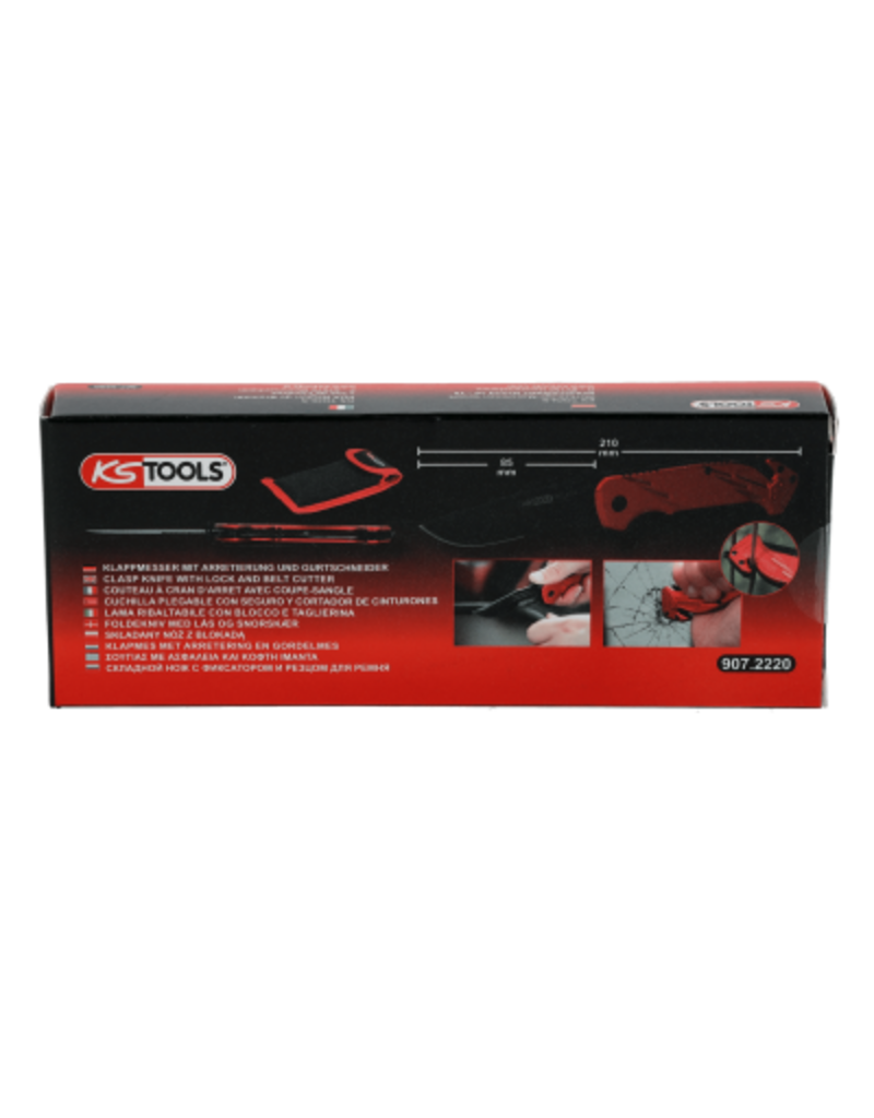 KS TOOLS Klapmes met slot en gordelsnijder - 907.2220