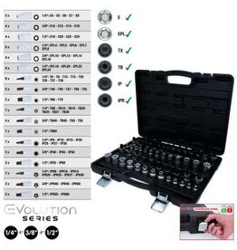 KS TOOLS 1/4"+3/8"+1/2" Torx-Dopsleutelset, 77-dlg - 911.0077