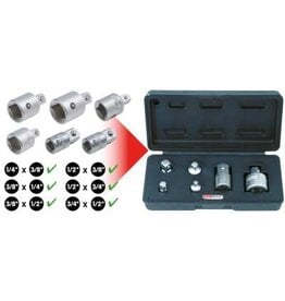 KS TOOLS Verloop-adapterset, 6-dlg - 911.0106