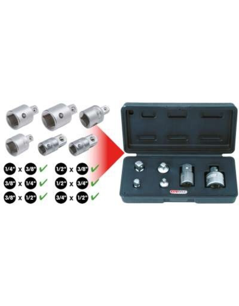 KS TOOLS Verloop-adapterset, 6-dlg - 911.0106