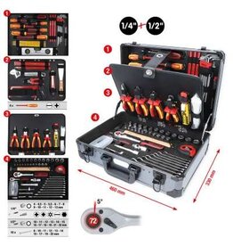 KS TOOLS 1/4" + 1/2" Elektriciens gereedschapset, 128-dlg - 911.0628