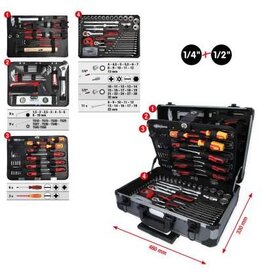KS TOOLS 1/4"+1/2" universele gereedschapset, 130-dlg - 911.0630