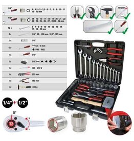 KS TOOLS 1/4"+1/2" Gereedschapset, 88-dlg - 911.0688