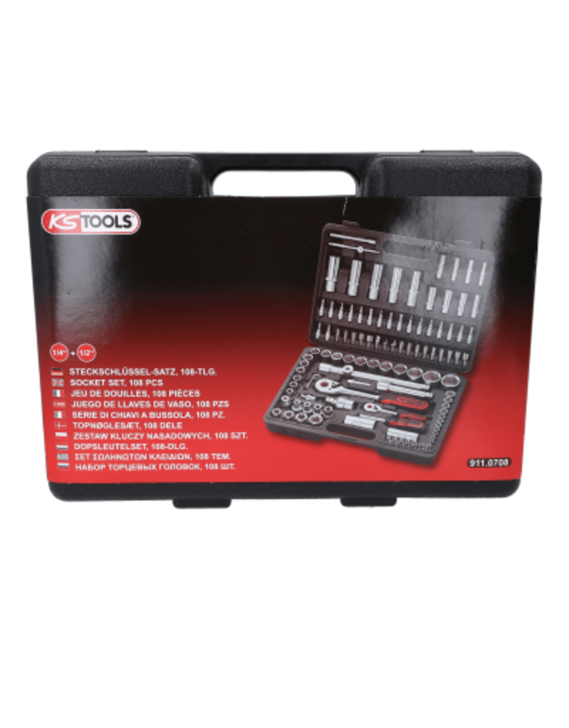 KS TOOLS 1/4"+1/2" Dopsleutelset, 108-dlg - 911.0708
