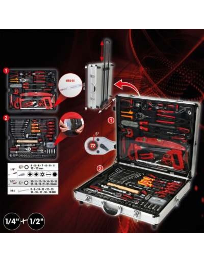 KS TOOLS 1/4"+1/2" Gereedschapset, 127-dlg - 911.0735