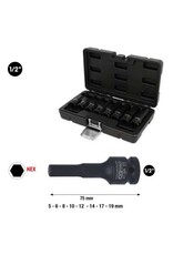 KS TOOLS 1/2" Kracht Bit-dopsleutel, lang, set, 8-dlg - 911.0902