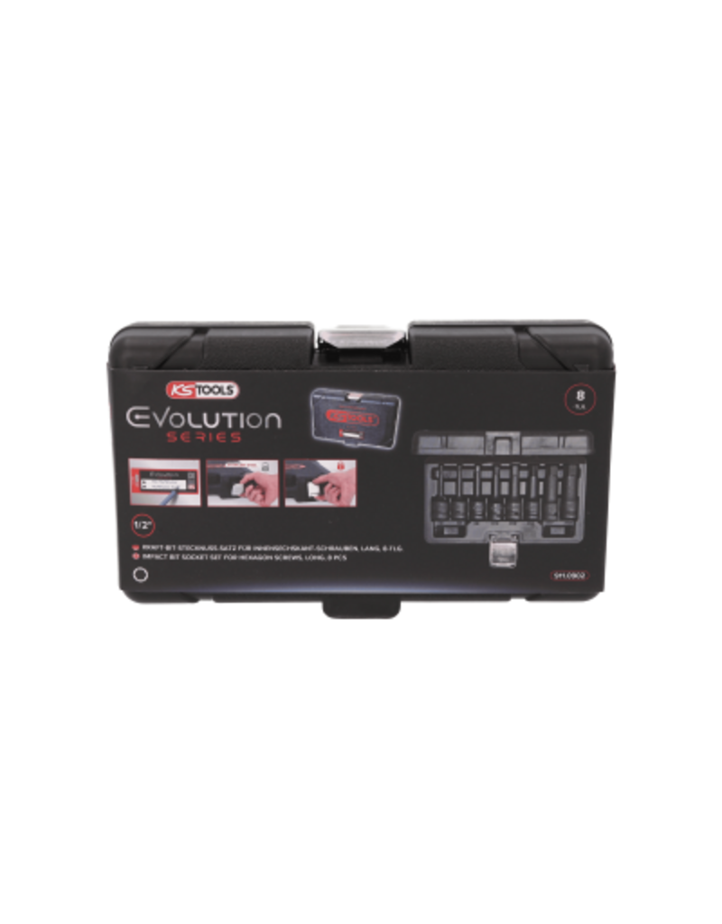 KS TOOLS 1/2" Kracht Bit-dopsleutel, lang, set, 8-dlg - 911.0902