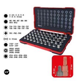 KS TOOLS 1/4" bit-dopsleutelset, extra kort, 50-dlg - 911.1850
