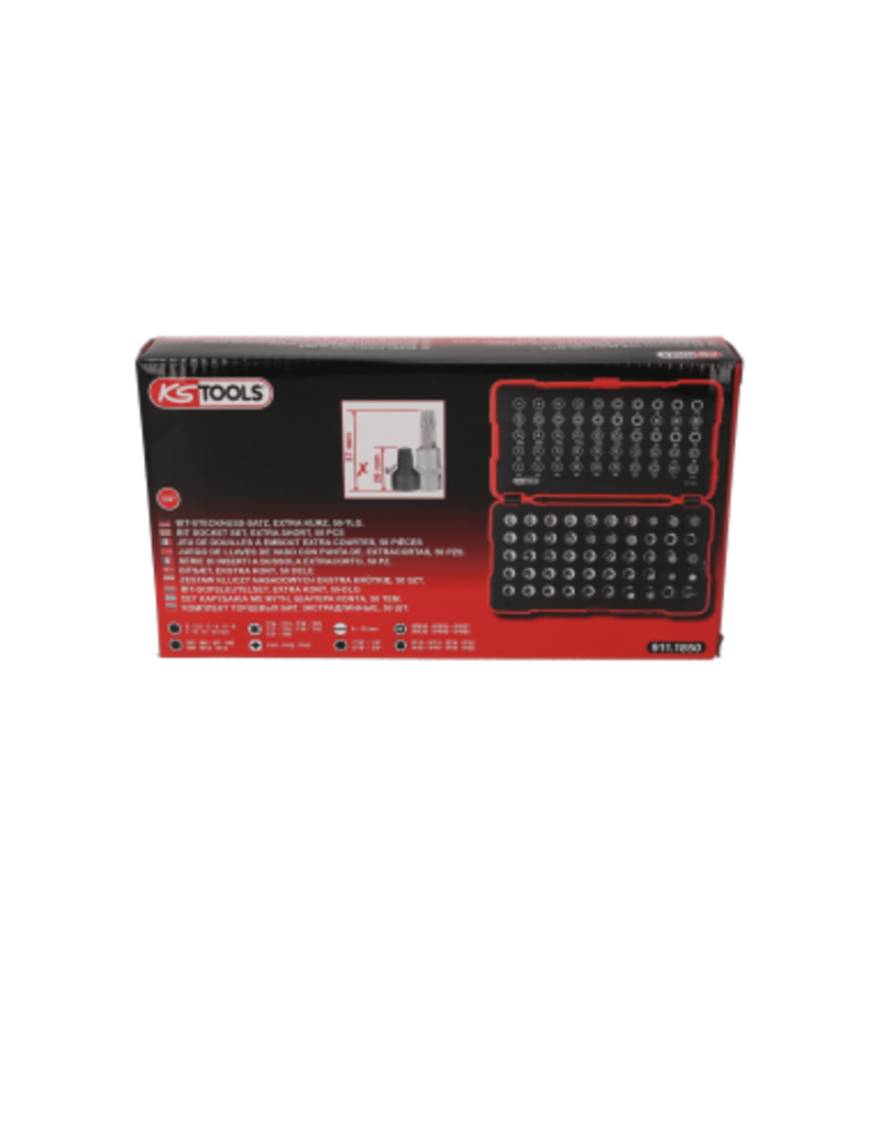 KS TOOLS 1/4" bit-dopsleutelset, extra kort, 50-dlg - 911.1850
