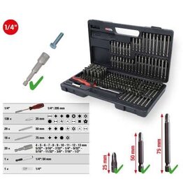 KS TOOLS 1/4" Bitset, 208-dlg - 911.2008