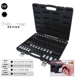 KS TOOLS 1/2" bit-dopset voor inbusbouten, 30-dlg - 911.4510