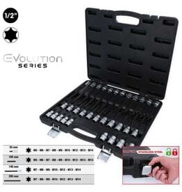 KS TOOLS 1/2" Set RIBE® bit-doppen, 32-dlg, kort, lang en extra lang - 911.4520