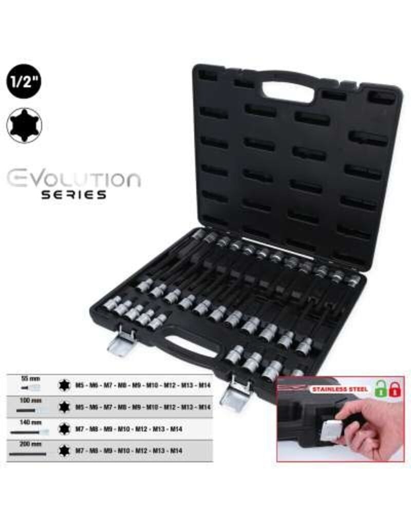 KS TOOLS 1/2" Set RIBE® bit-doppen, 32-dlg, kort, lang en extra lang - 911.4520