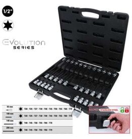 KS TOOLS 1/2" bit-dopset voor Torx®-schroeven, 32-dlg - 911.4550