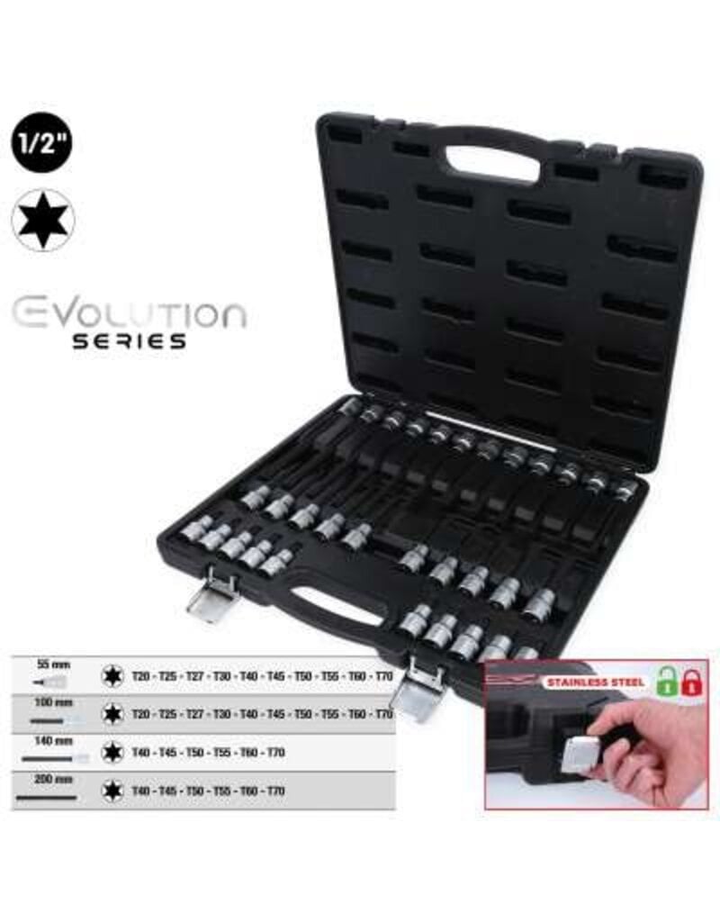 KS TOOLS 1/2" bit-dopset voor Torx®-schroeven, 32-dlg - 911.4550