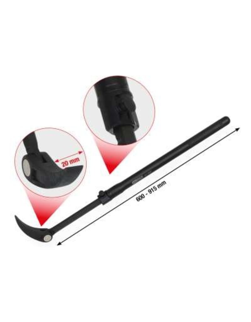 KS TOOLS Telescoopbreekijzer met zwenkkop, 600-915 mm - 911.8187