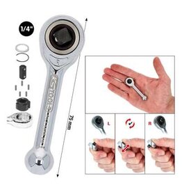 KS TOOLS 1/4" mini-vrijloop-ratel  - 912.1485