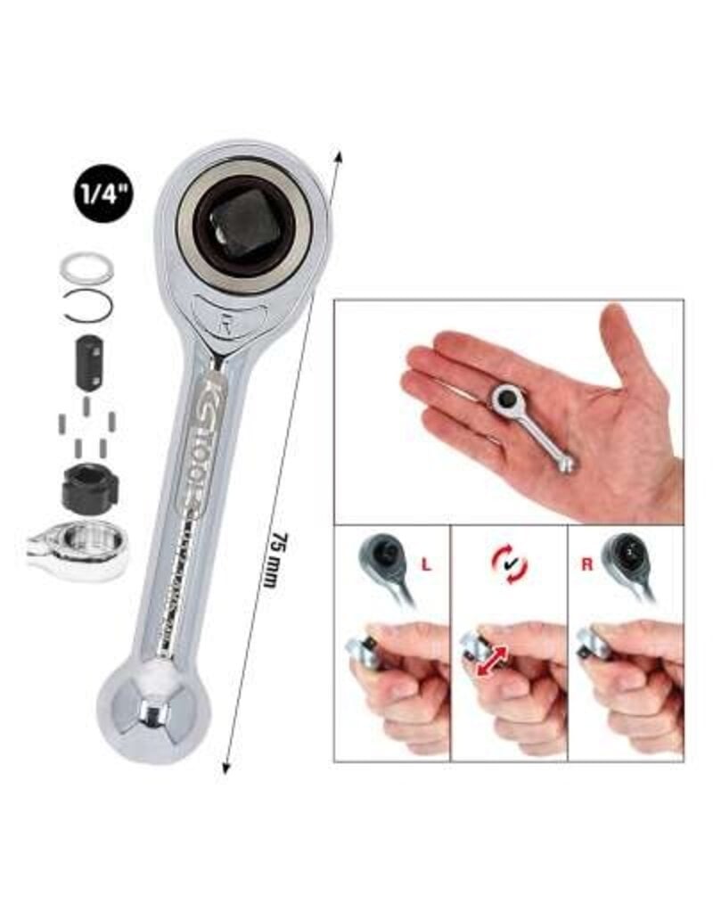 KS TOOLS 1/4" mini-vrijloop-ratel  - 912.1485