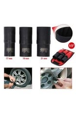KS TOOLS 1/2" Dopsleutelset, spiraal-profiel kracht, 3-dlg, 17-21mm - 913.1270
