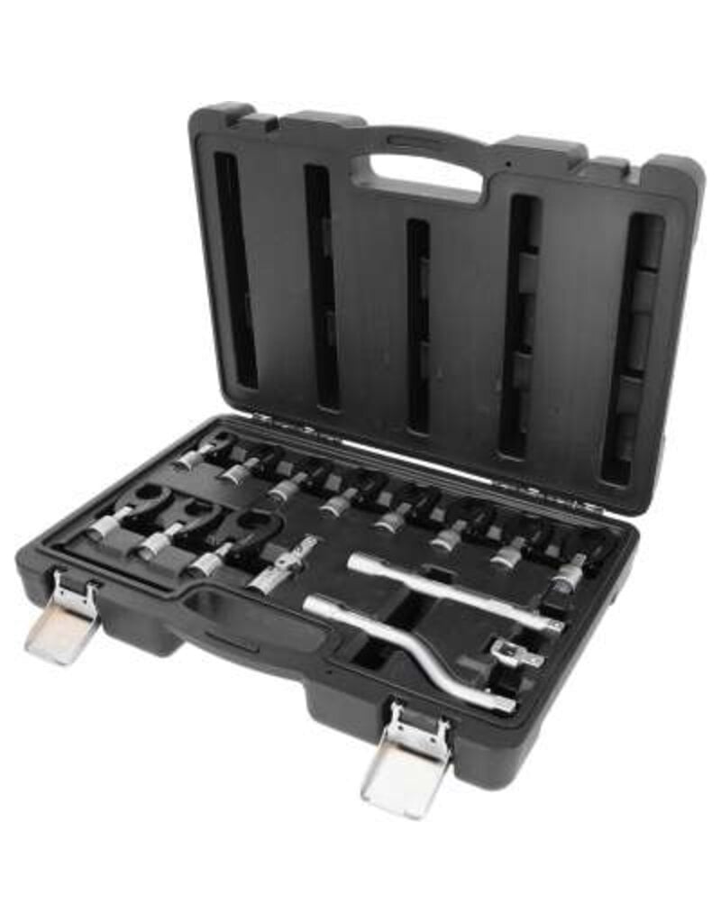 KS TOOLS 3/8" 12-kant-insteek-steeksleutelset met scharnier, 15-dlg, 10 - 22 mm - 913.3835