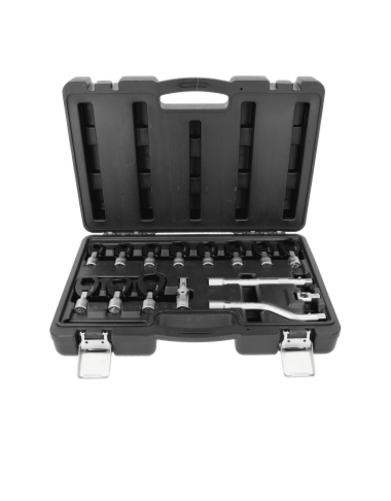 KS TOOLS 3/8" 12-kant-insteek-steeksleutelset met scharnier, 15-dlg, 10 - 22 mm - 913.3835