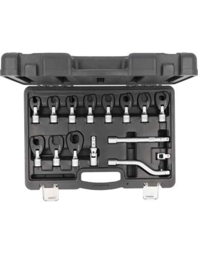 KS TOOLS 3/8" 12-kant-insteek-steeksleutelset met scharnier, 15-dlg, 10 - 22 mm - 913.3835