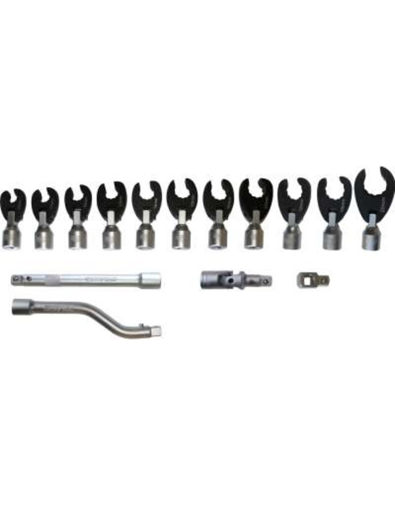 KS TOOLS 3/8" 12-kant-insteek-steeksleutelset met scharnier, 15-dlg, 10 - 22 mm - 913.3835