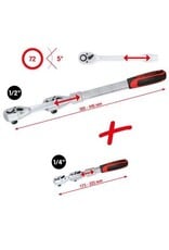 KS TOOLS 1/4" + 1/2" omschakelbare telescoopratelset, 2-dlg - 914.1412