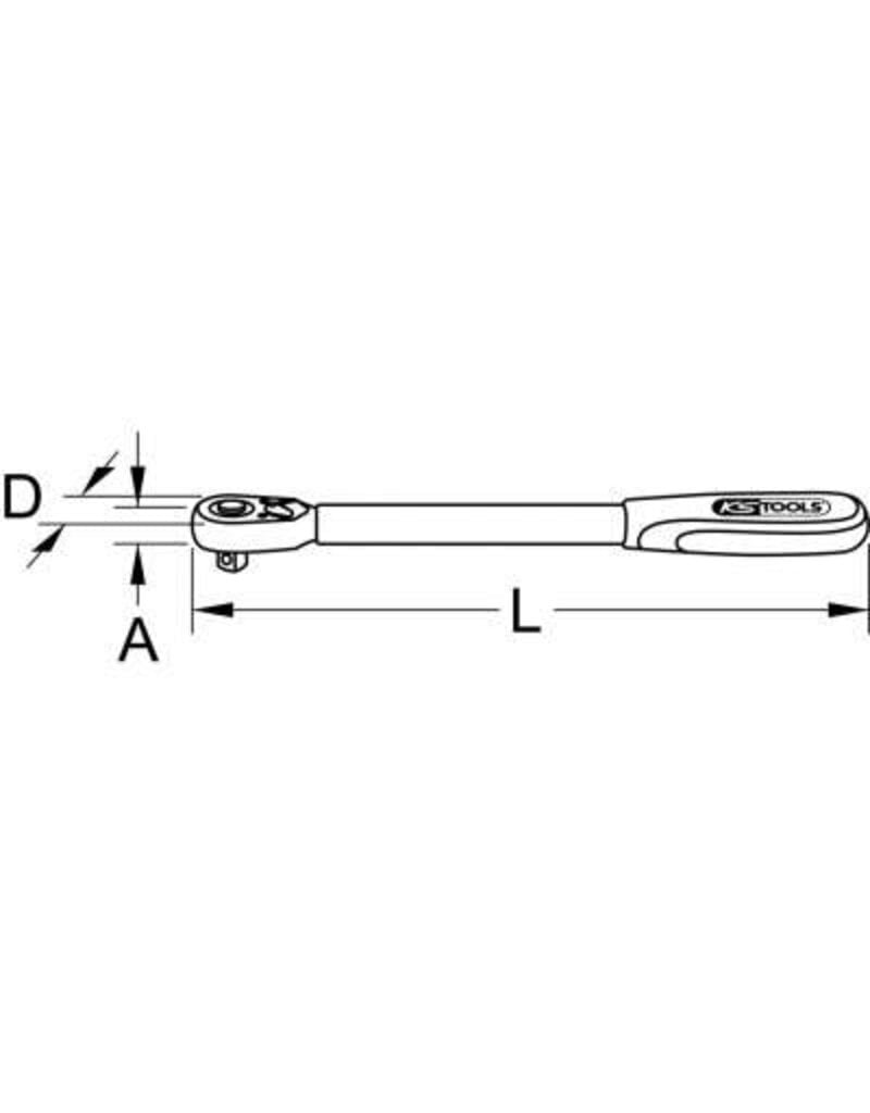 KS TOOLS 1/4" + 1/2" omschakelbare telescoopratelset, 2-dlg - 914.1412