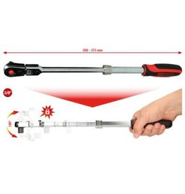 KS TOOLS 3/8" SlimPOWER Omschakelbare ratel met telescooparm, 72 tanden - 914.3820