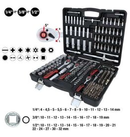 KS TOOLS 1/4"+3/8"+1/2" Dopsleutels, 255-dlg - 916.0255
