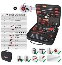 KS TOOLS 1/4" universele gereedschaptas, 62-dlg - 917.0062