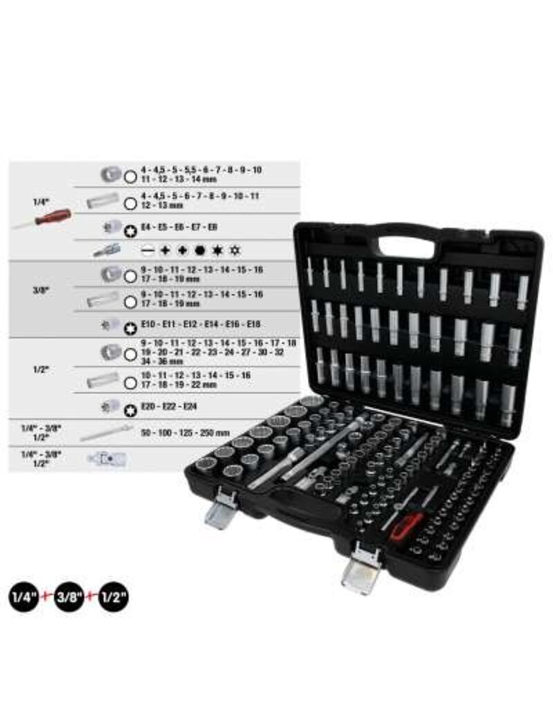 KS TOOLS 1/4"+3/8"+1/2" Dopsleutels, 133-dlg - 917.0133