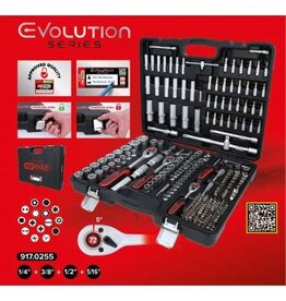 KS TOOLS 1/4"+3/8"+1/2" Dopsleutelset, 255-dlg - 917.0255
