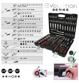 KS TOOLS 1/4"+3/8"+1/2" Dopsleutelset, 179-dlg - 917.0779