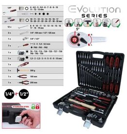 KS TOOLS 1/4"+1/2" Universele+gereedschapset, 97-dlg - 917.0797