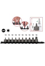 KS TOOLS 3/8" bit-dopset Torx, kort, 10-dlg, T10 - T55 - 917.4015