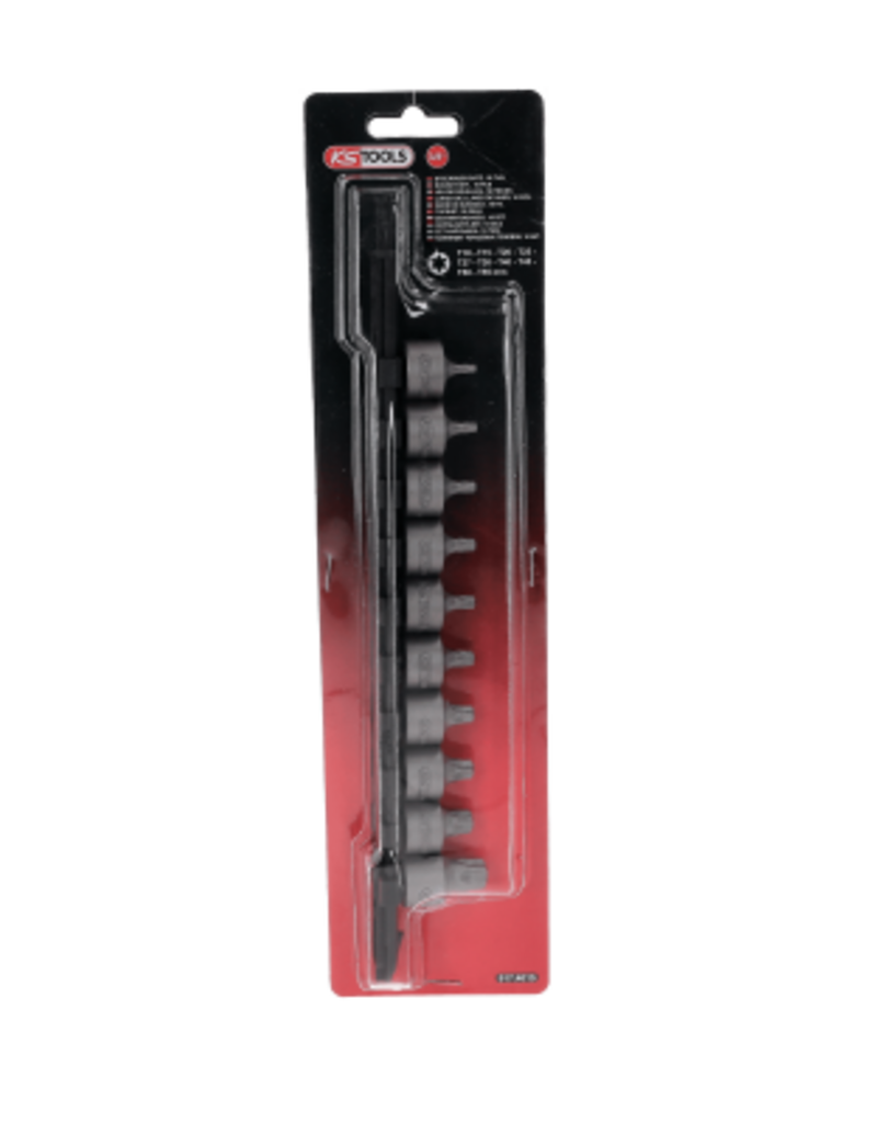 KS TOOLS 3/8" bit-dopset Torx, kort, 10-dlg, T10 - T55 - 917.4015