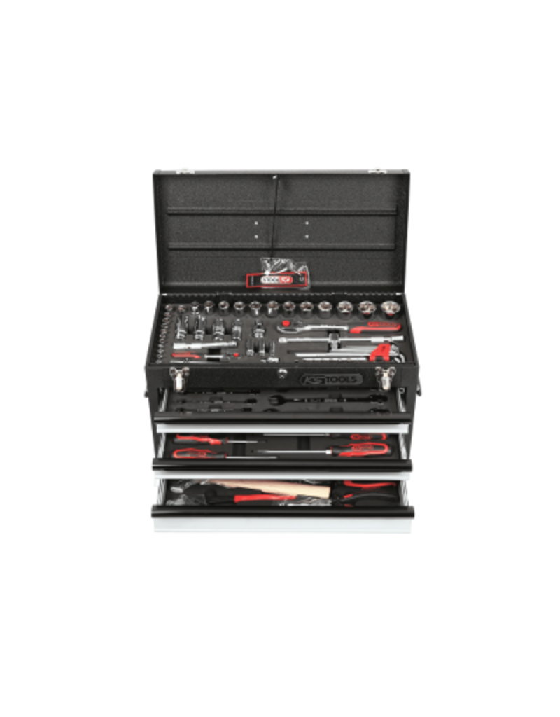 KS TOOLS 1/4"+1/2" CHROMEplus Universele-gereedschapset, 99-dlg GEAR - 918.0100