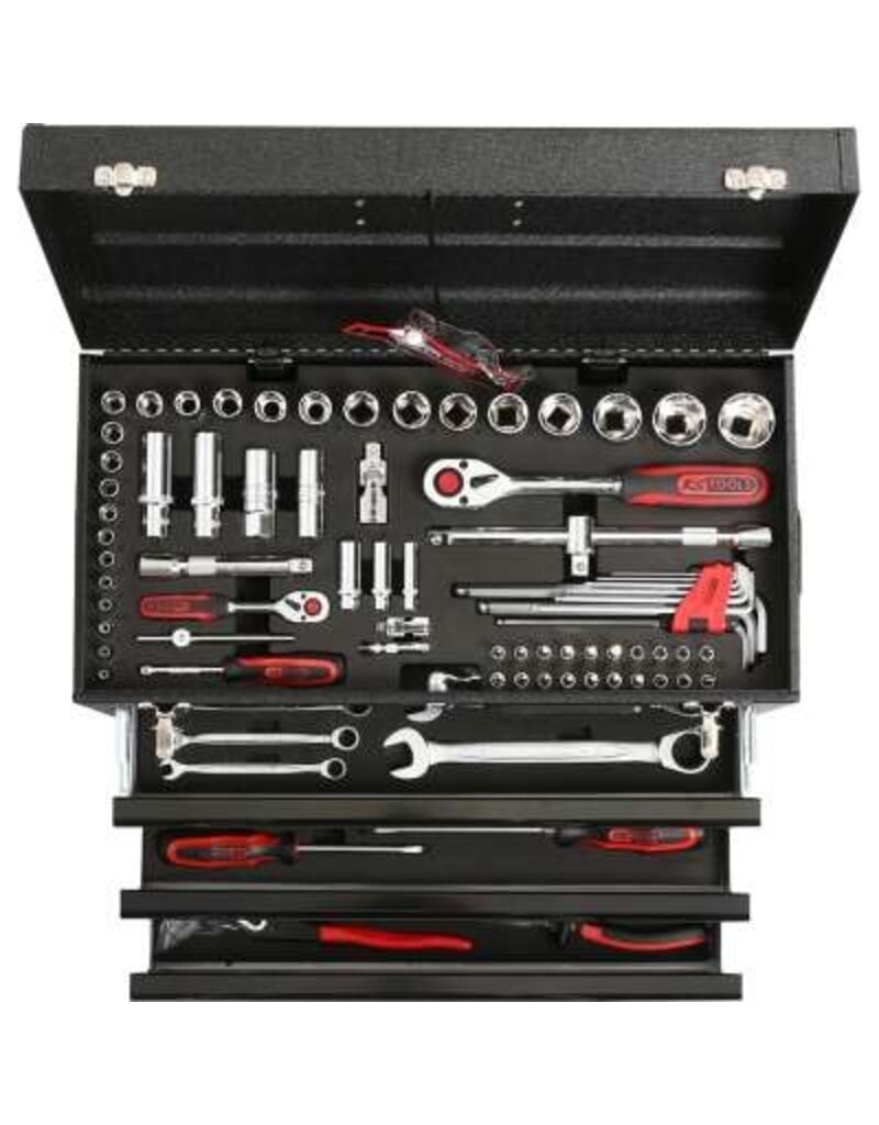 KS TOOLS 1/4"+1/2" CHROMEplus Universele-gereedschapset, 99-dlg GEAR - 918.0100