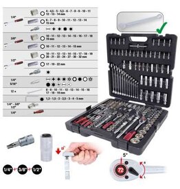 KS TOOLS 1/4"+3/8"+1/2" CHROMEplus Dopsleutelset, 216-dlg - 918.0216