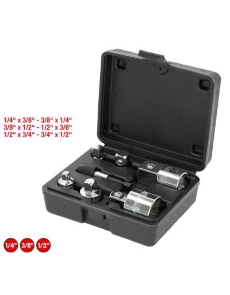 KS TOOLS 1/4"+3/8"+1/2"+3/4" CHROMEplus Verloop-adapterset, 7-dlg - 918.0707