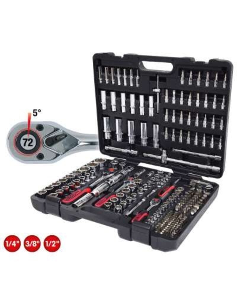 KS TOOLS 1/4" + 3/8" + 1/2" CHROMEplus Dopsleutelset, 195-dlg - 918.0795
