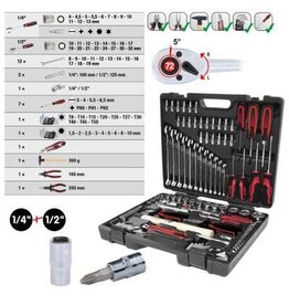 KS TOOLS 1/4"+1/2" CHROME universele gereedschapset, 97-dlg - 918.0797